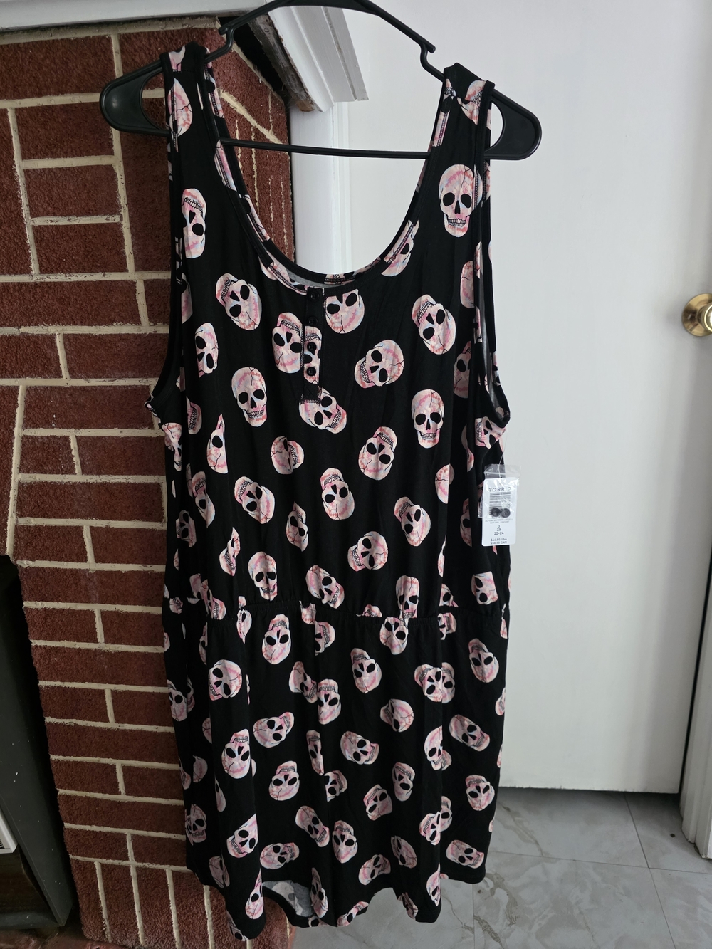 torrid Black Tank Dress with Pink Skull Pattern